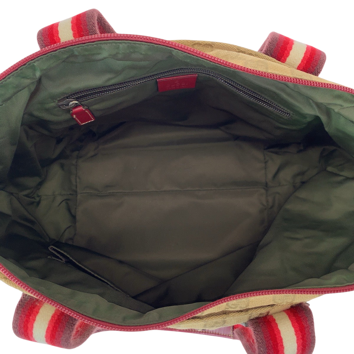 22658
GUCCI グッチ シェリーライン ブラウン ベージュ レッド GGキャンバス / レザー 131230 ショルダーバッグ トートバッグ レディース AB28