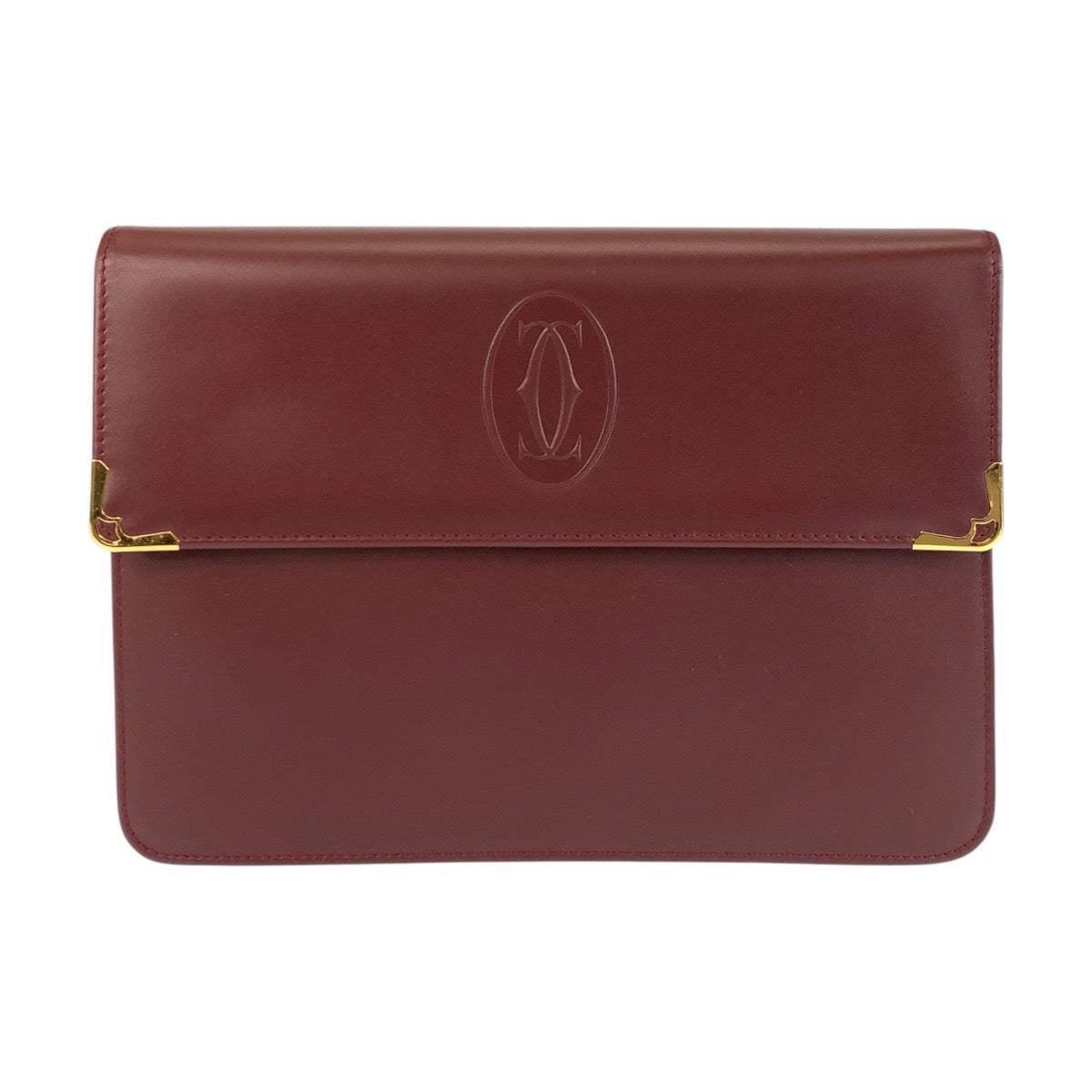 22659
CARTIER カルティエ マストライン ボルドー ゴールド金具 レザー クラッチバッグ セカンドバッグ メンズ A35