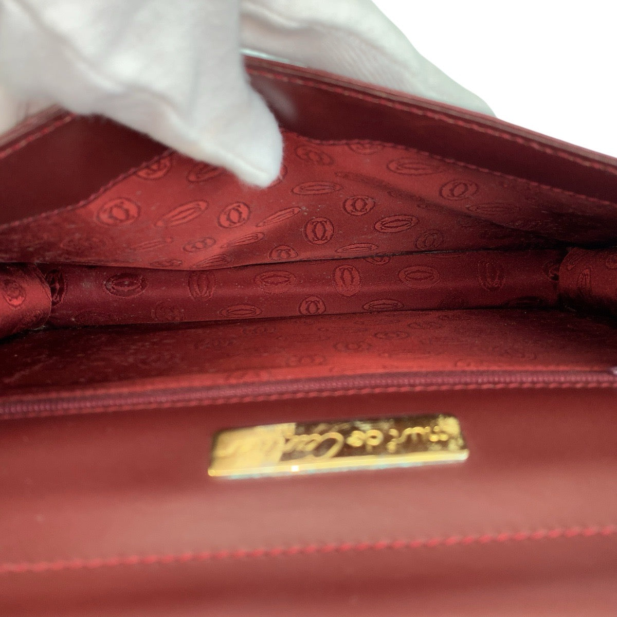 22659
CARTIER カルティエ マストライン ボルドー ゴールド金具 レザー クラッチバッグ セカンドバッグ メンズ A35