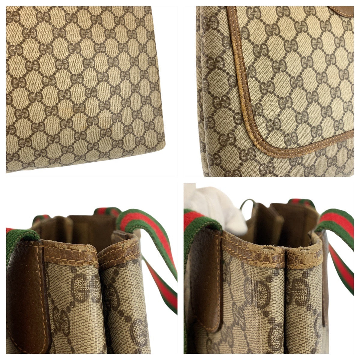 22660
GUCCI グッチ ヴィンテージ シェリーライン ベージュ ブラウン GGスプリームキャンバス 39 02 003 トートバッグ ショルダーバッグ レディース AB24