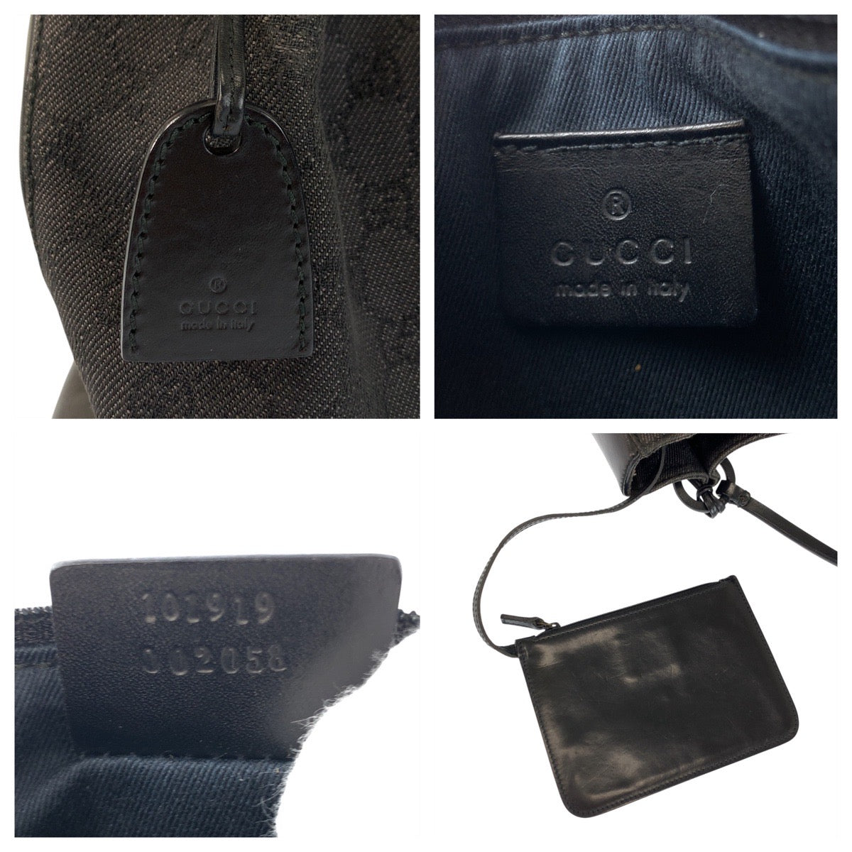 22661
GUCCI Black Silver Hardware GG Canvas / Leather 101919 Tote Bag Shoulder Bag Ladies AB28