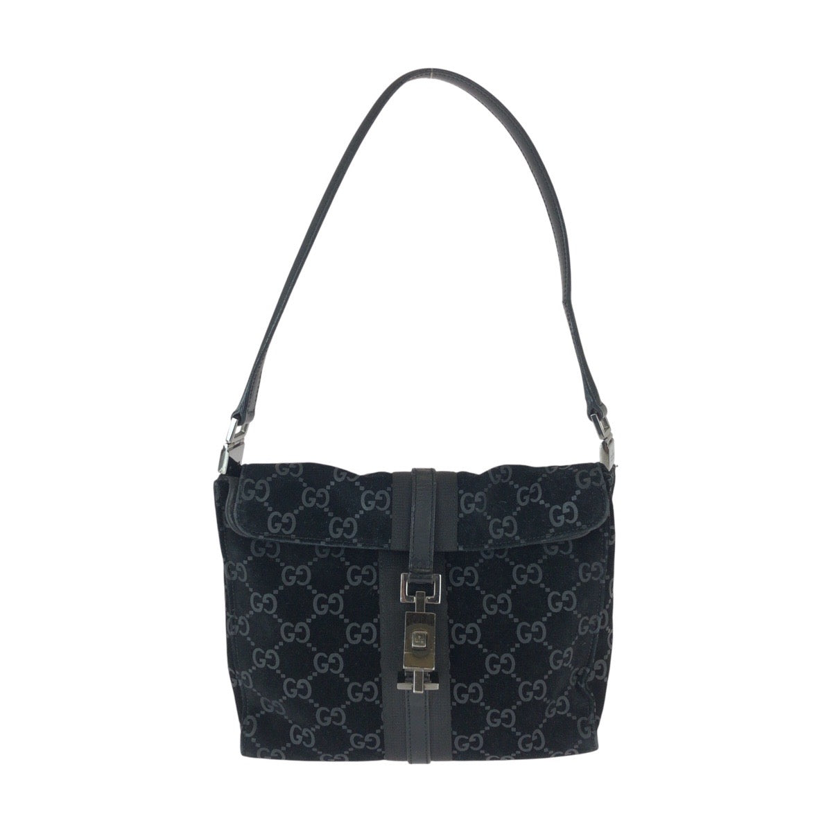 22662
GUCCI グッチ ジャッキー ブラック 黒 スウェード / レザー 001 3734 ショルダーバッグ レディース AB28