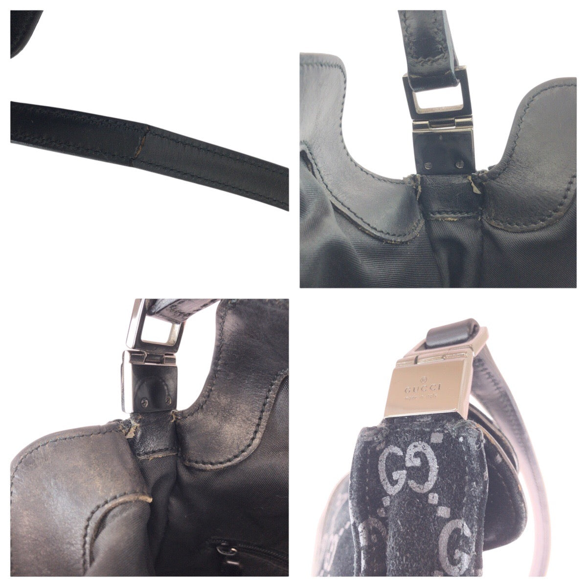 22662
GUCCI グッチ ジャッキー ブラック 黒 スウェード / レザー 001 3734 ショルダーバッグ レディース AB28