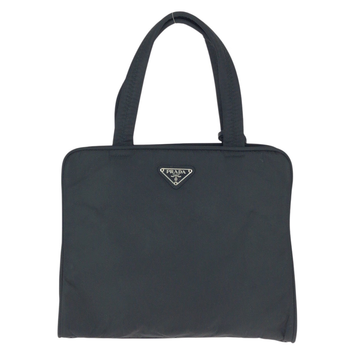 22664
PRADA プラダ テスート 三角ロゴプレート ブラック 黒 シルバー金具 ナイロン トートバッグ ハンドバッグ レディース ABP28