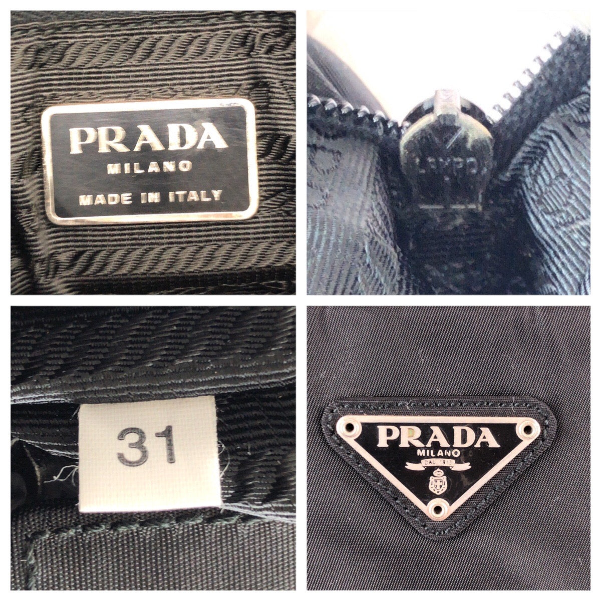 22664
PRADA プラダ テスート 三角ロゴプレート ブラック 黒 シルバー金具 ナイロン トートバッグ ハンドバッグ レディース ABP28