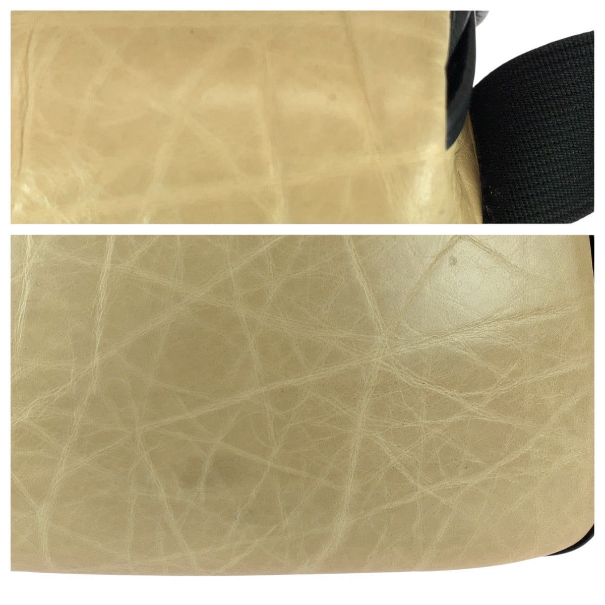 22666
HUNTING WORLD ハンティングワールド ベージュ ブラック ゴールド金具 バチュークロス ショルダーバッグ メッセンジャーバッグ レディース ABP28