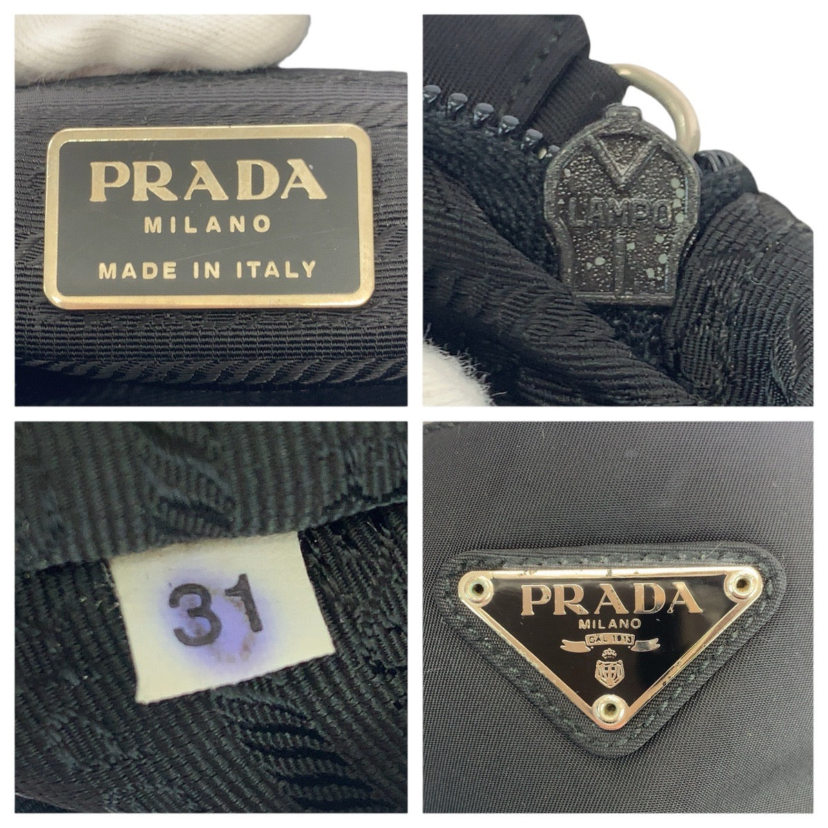 22667
PRADA Prada Tessuto Triangle Logo Plate Black Silver Hardware Nylon Shoulder Bag Tote Bag Women's ABP35