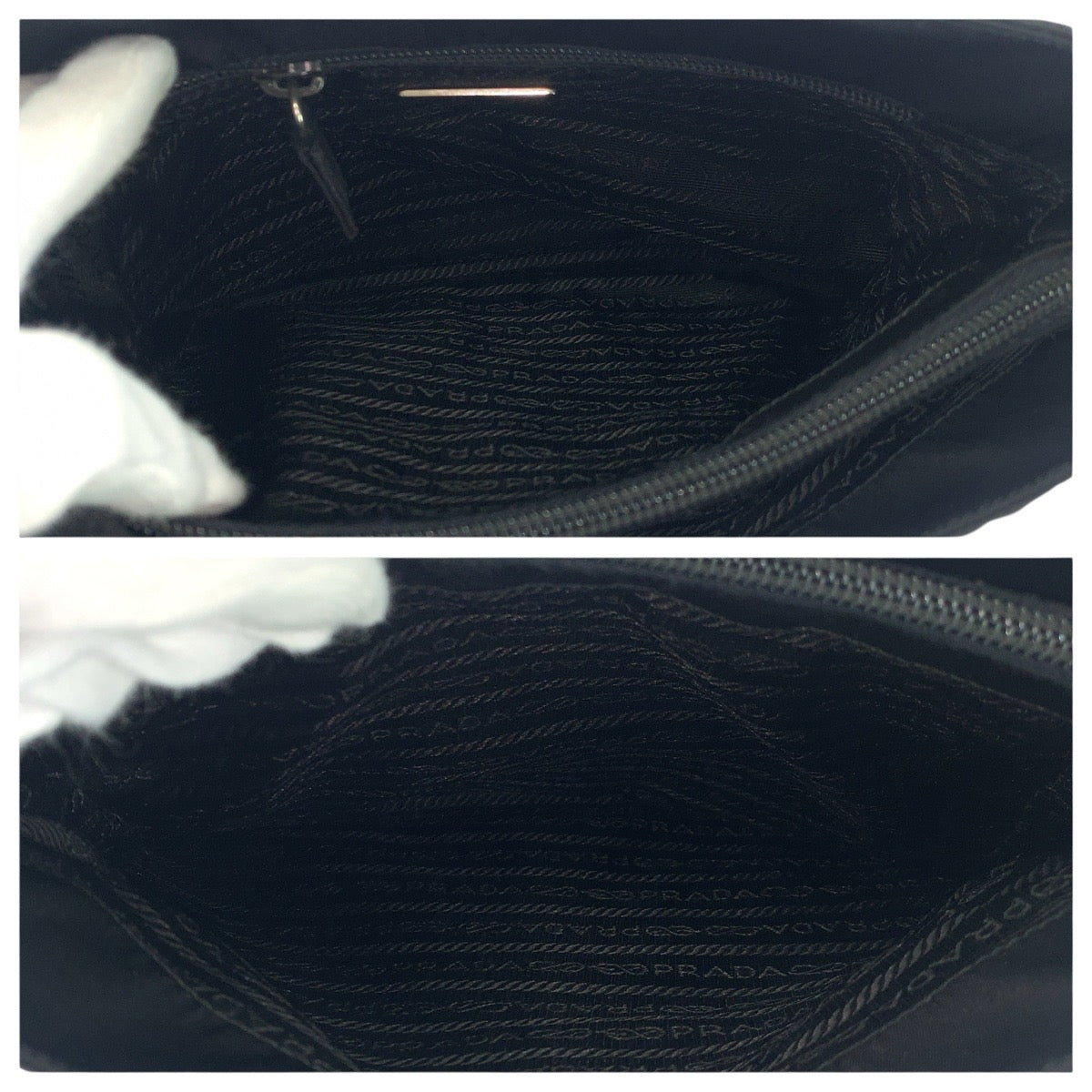 22667
PRADA Prada Tessuto Triangle Logo Plate Black Silver Hardware Nylon Shoulder Bag Tote Bag Women's ABP35