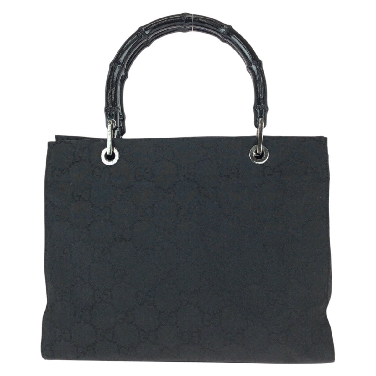 22668
GUCCI Bamboo GG Pattern Black Silver Hardware Nylon 002 1016 Tote Bag Handbag Women's AB28
