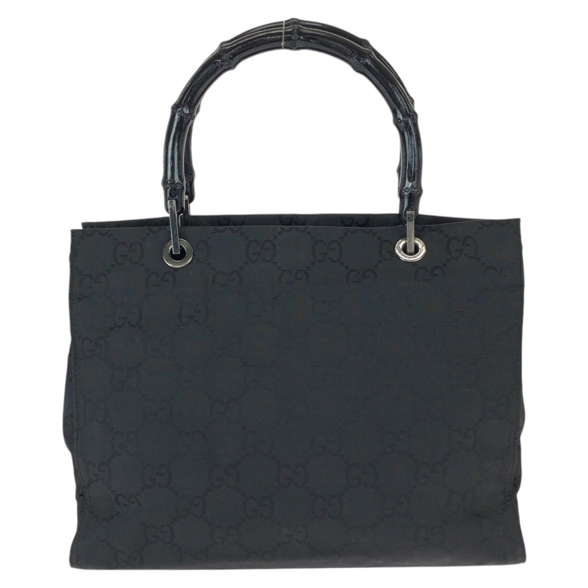 22668
GUCCI Bamboo GG Pattern Black Silver Hardware Nylon 002 1016 Tote Bag Handbag Women's AB28