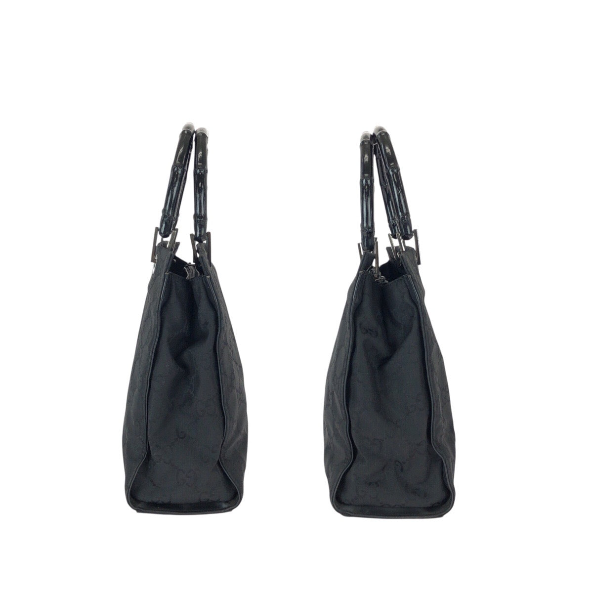 22668
GUCCI Bamboo GG Pattern Black Silver Hardware Nylon 002 1016 Tote Bag Handbag Women's AB28