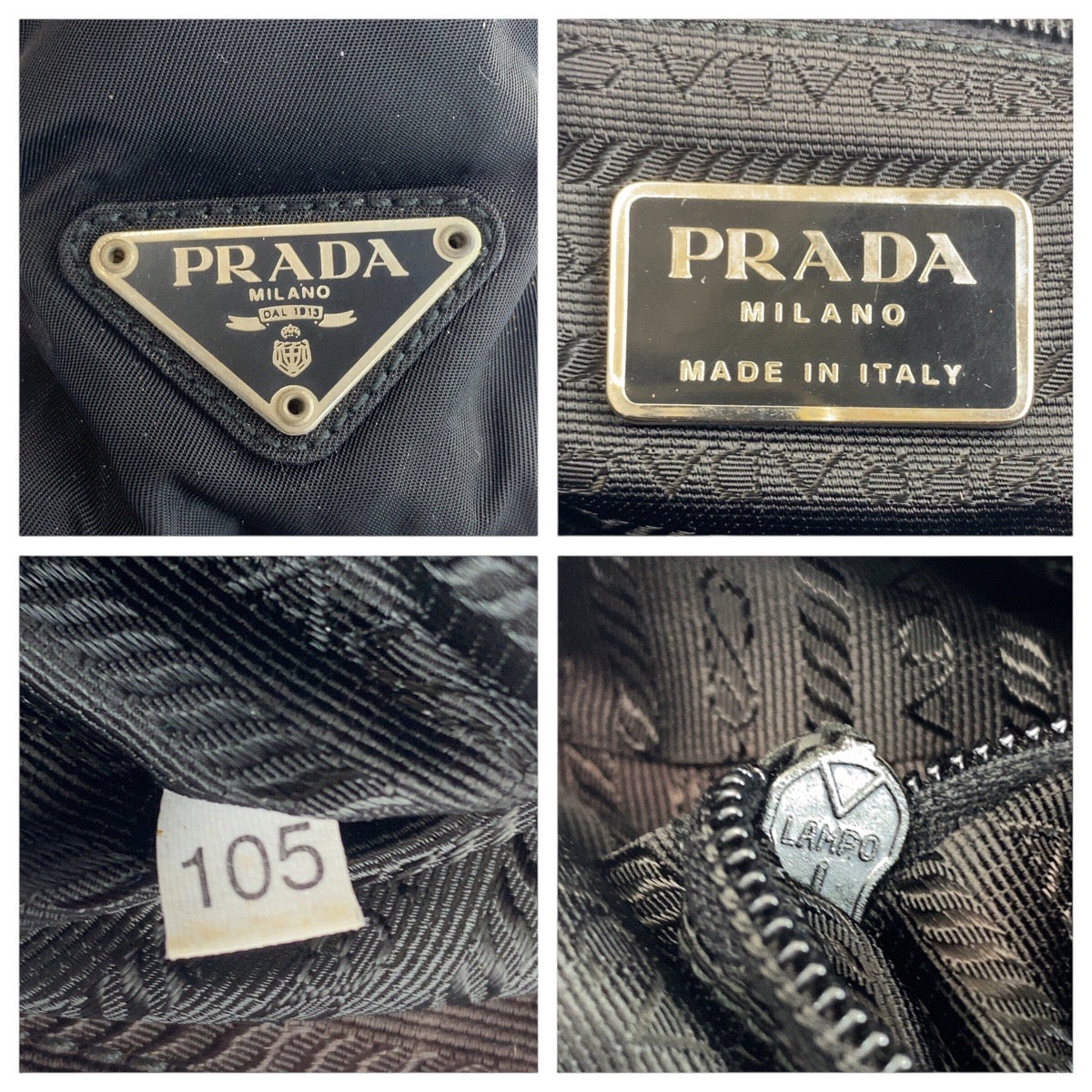 22670
PRADA プラダ テスート 三角ロゴプレート ブラック 黒 ナイロン ショルダーバッグ トートバッグ レディース AB28