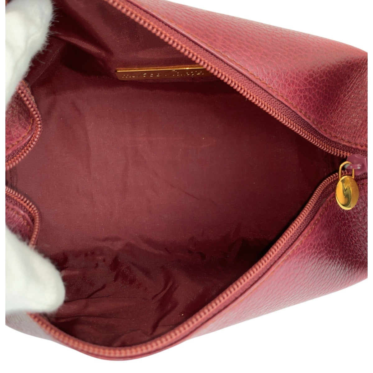 22671
CARTIER カルティエ マストライン トリニティ ボルドー ゴールド金具 レザー ハンドバッグ ポーチ レディース ABP21