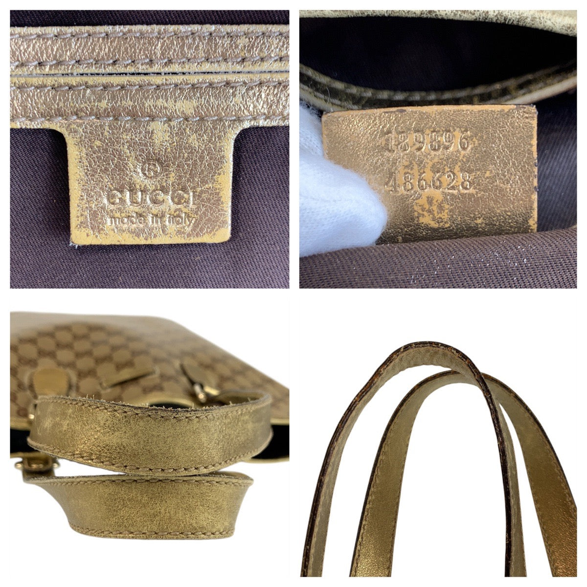 22672
GUCCI GG Crystal Beige Gold Hardware PVC / Leather 189896 Tote Bag Shoulder Bag Ladies AB28