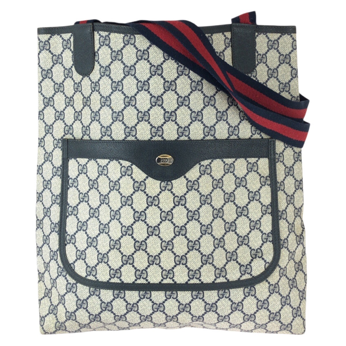 22673
GUCCI グッチ ヴィンテージ オールドグッチ シェリーライン ネイビー レッド GGスプリームキャンバス / レザー 40.02.003 トートバッグ 男女兼用 メンズ ABP28