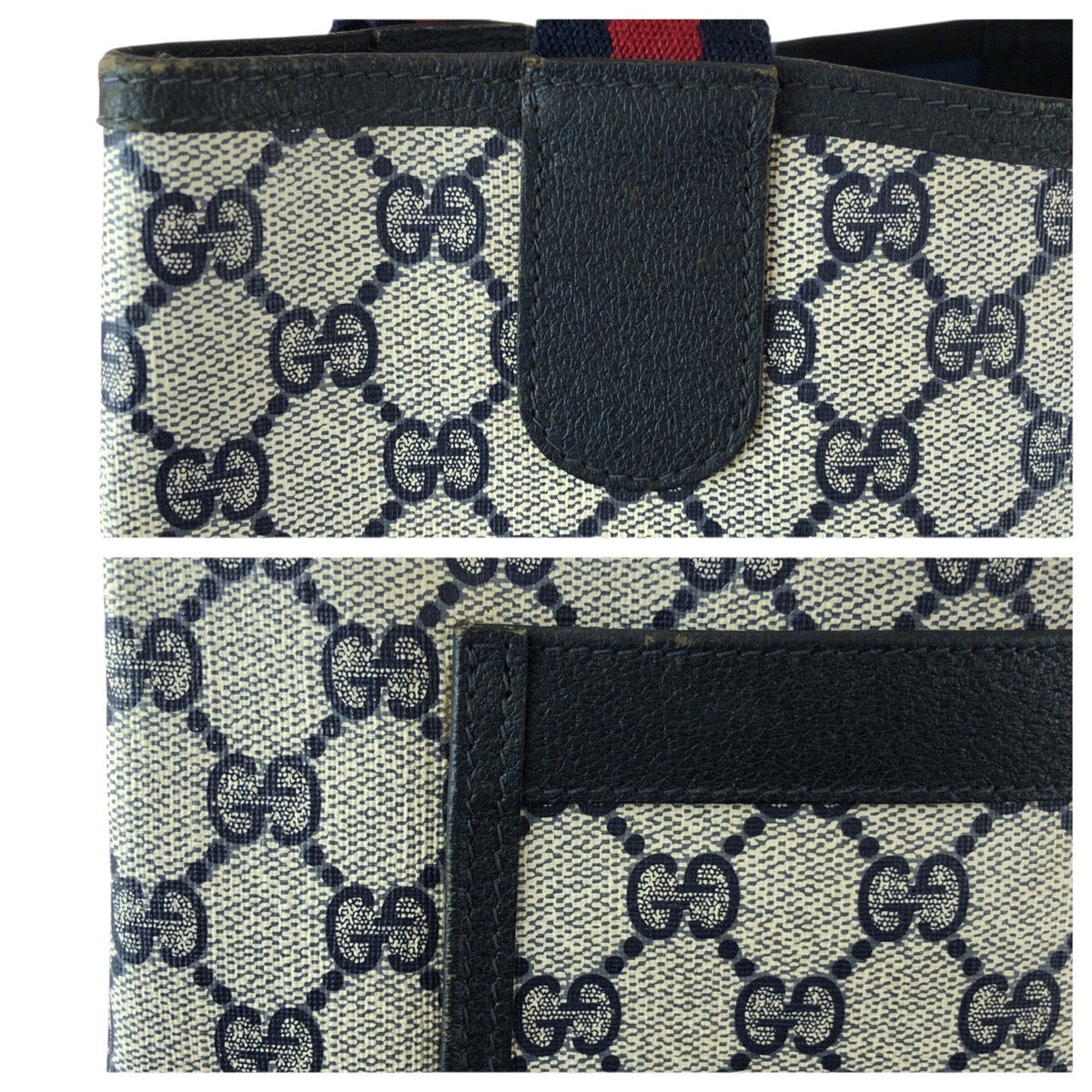 22673
GUCCI グッチ ヴィンテージ オールドグッチ シェリーライン ネイビー レッド GGスプリームキャンバス / レザー 40.02.003 トートバッグ 男女兼用 メンズ ABP28