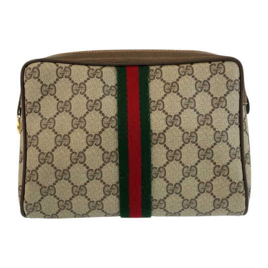22674
GUCCI グッチ ヴィンテージ シェリーライン ベージュ ブラウン ゴールド金具 GGスプリームキャンバス / レザー 89 01 012 クラッチバッグ セカンドバッグ メンズ ABP21