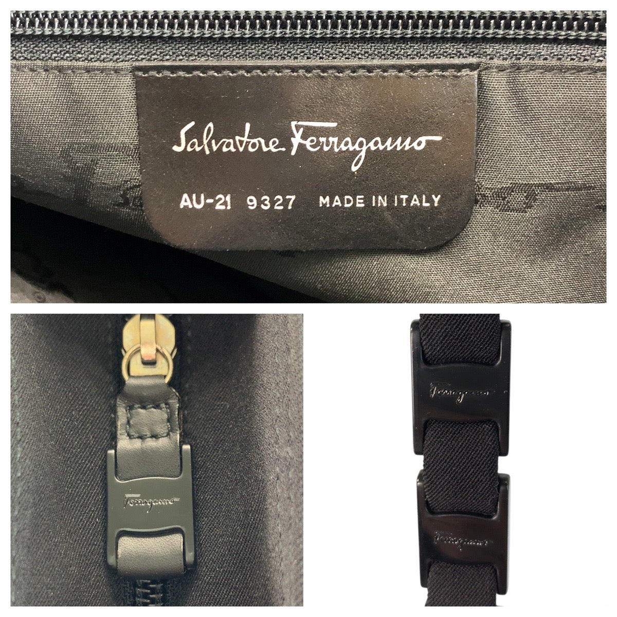 22675
Salvatore Ferragamo Vara Black Silver Hardware Nylon AU-21 9327 Tote Bag Shoulder Bag Ladies A21