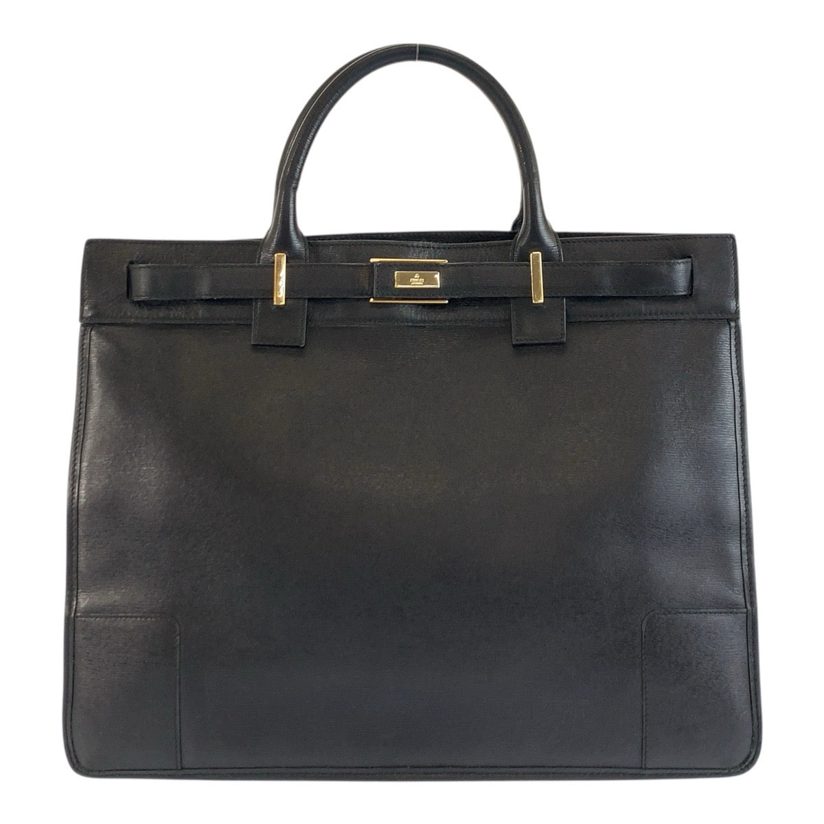 22677
GUCCI Black Gold Hardware Leather 002 1090 Handbag Business Bag Women's ABP28