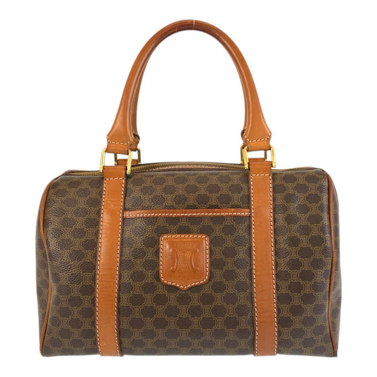 22678
CELINE セリーヌ マカダム ブラウン ゴールド金具 PVC / レザー M10 ハンドバッグ ミニボストンバッグ レディース AB21