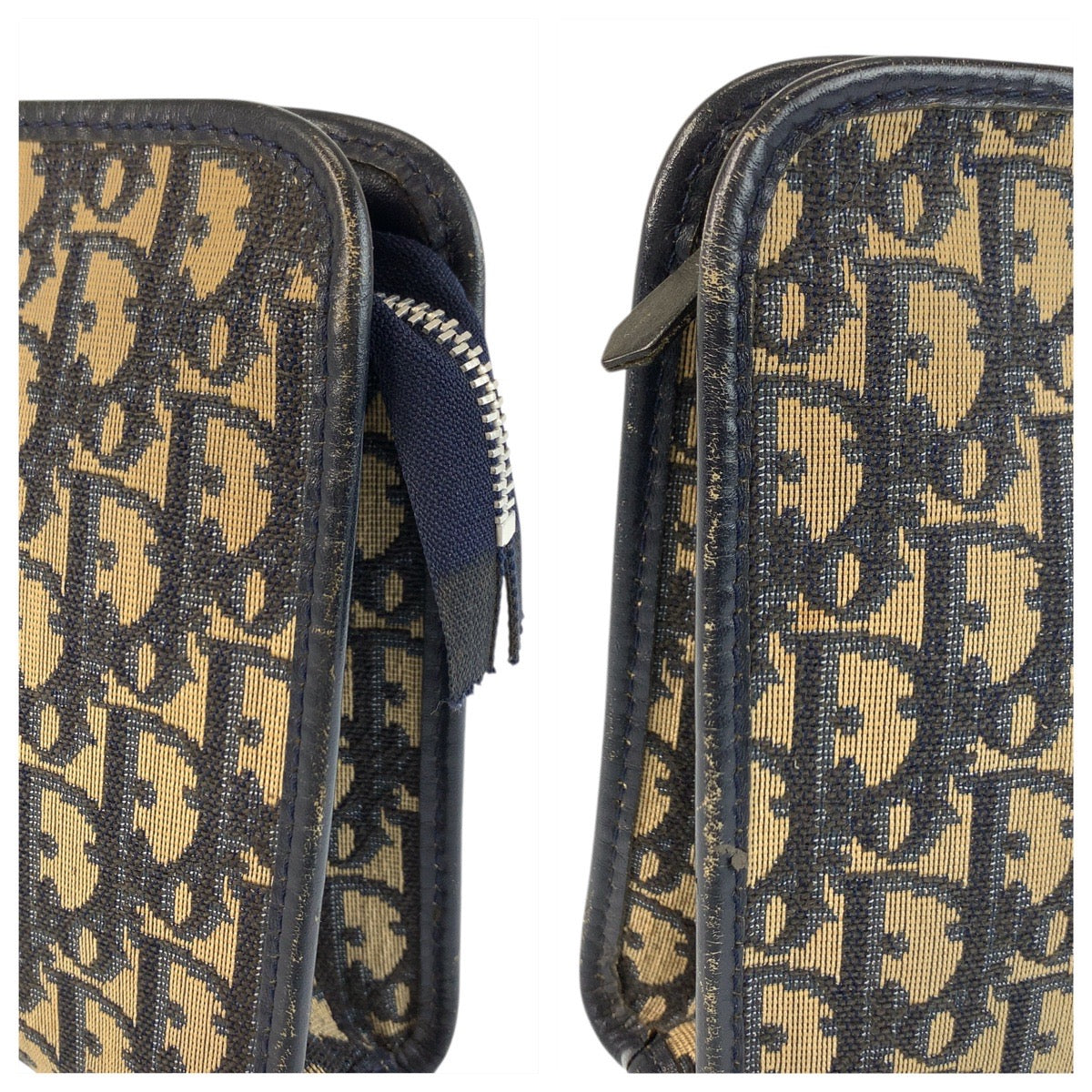22682
Christian Dior Trottier Navy Canvas Clutch Bag Second Bag Men's AB12