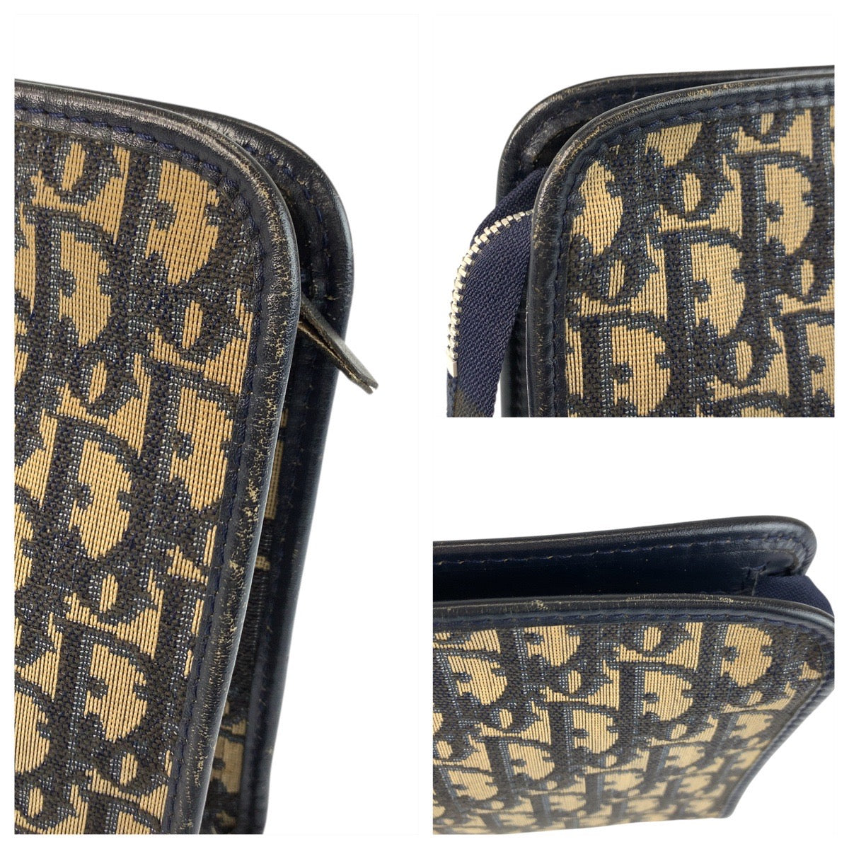 22682
Christian Dior Trottier Navy Canvas Clutch Bag Second Bag Men's AB12