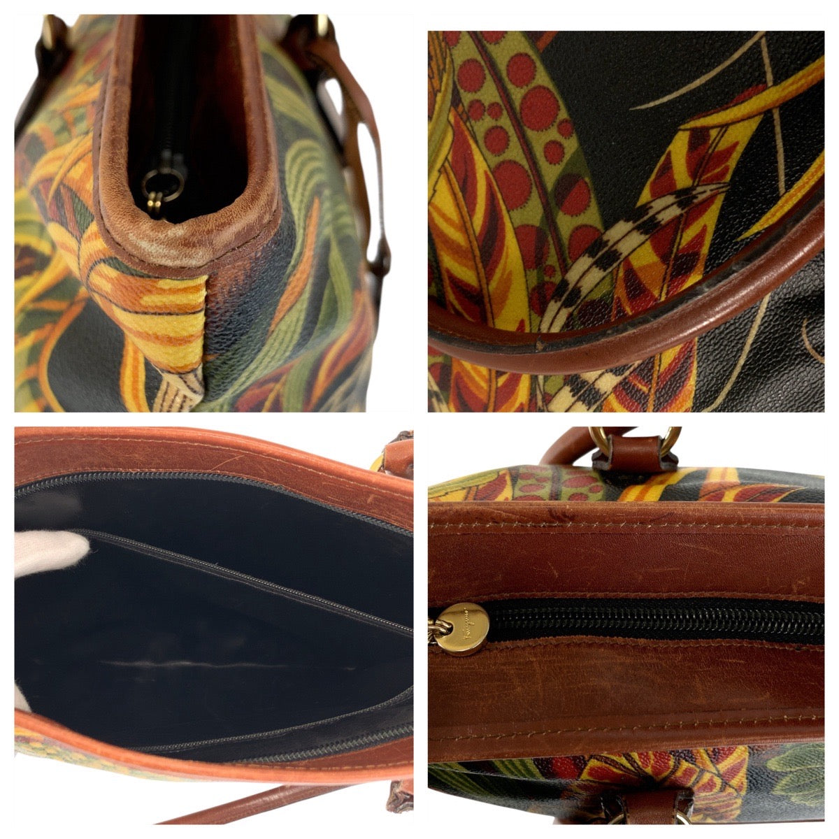 22684
Salvatore Ferragamo Botanical Multicolor Gold Hardware PVC / Leather AU-21 2197 Tote Bag Shoulder Bag Women's AB28