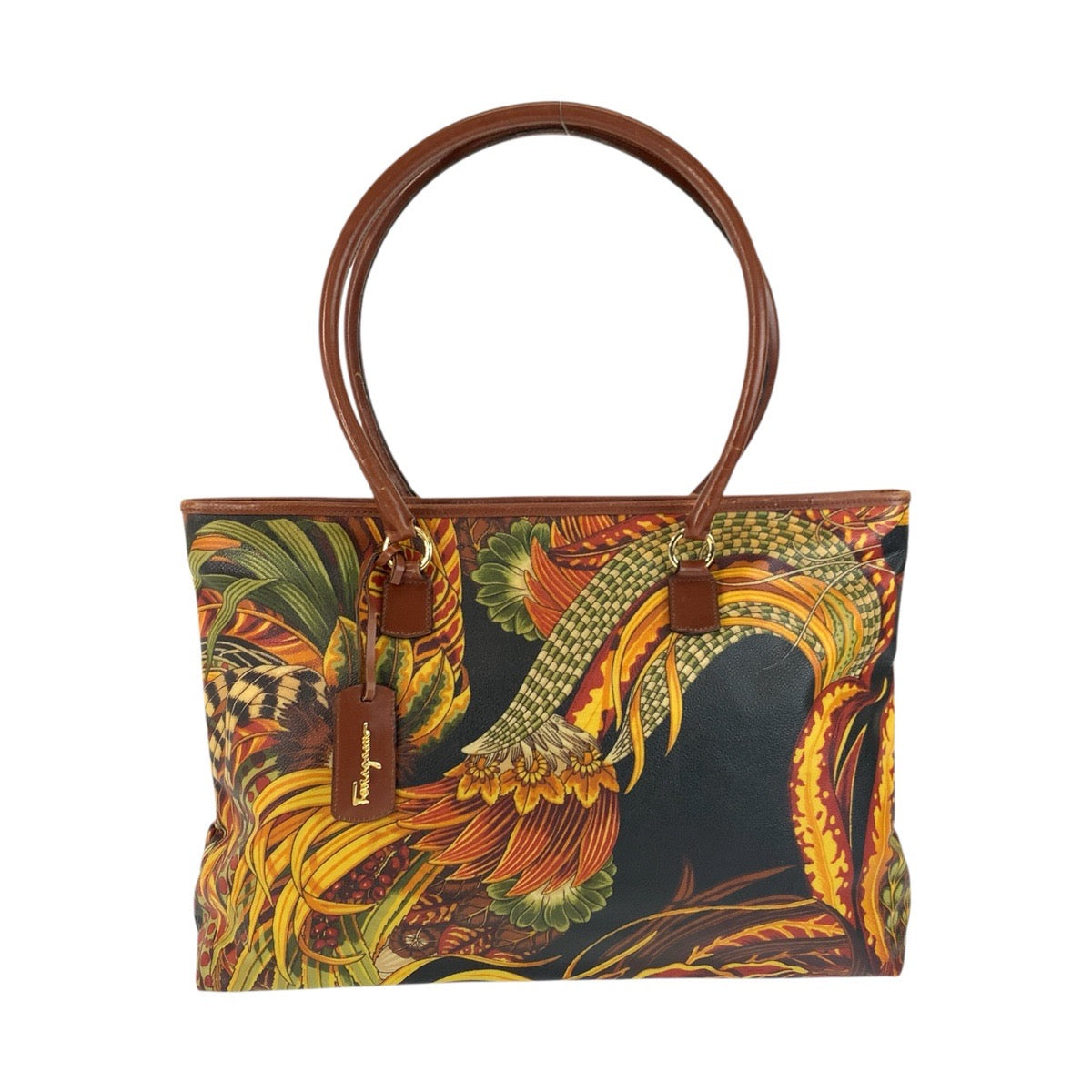 22684
Salvatore Ferragamo Botanical Multicolor Gold Hardware PVC / Leather AU-21 2197 Tote Bag Shoulder Bag Women's AB28