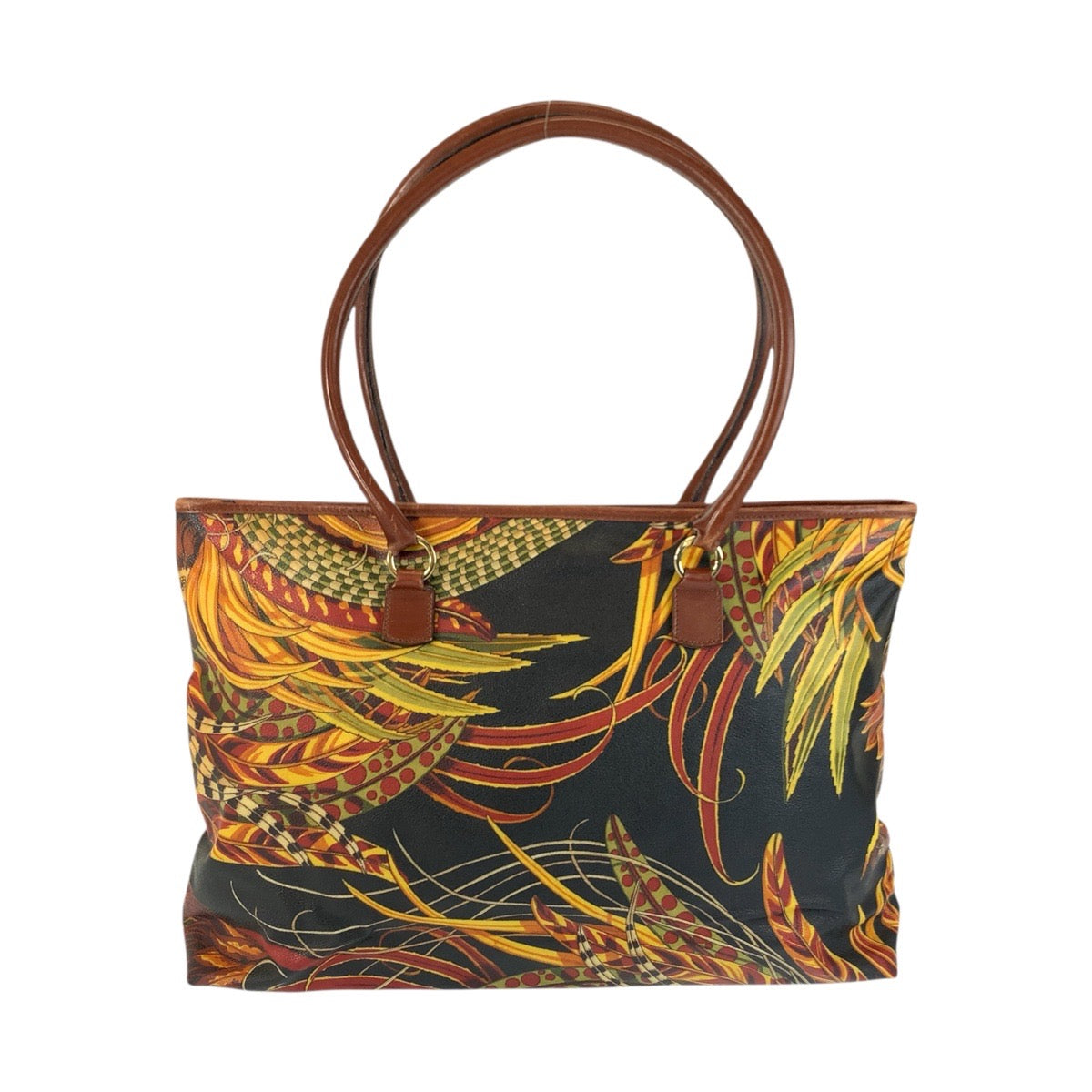 22684
Salvatore Ferragamo Botanical Multicolor Gold Hardware PVC / Leather AU-21 2197 Tote Bag Shoulder Bag Women's AB28