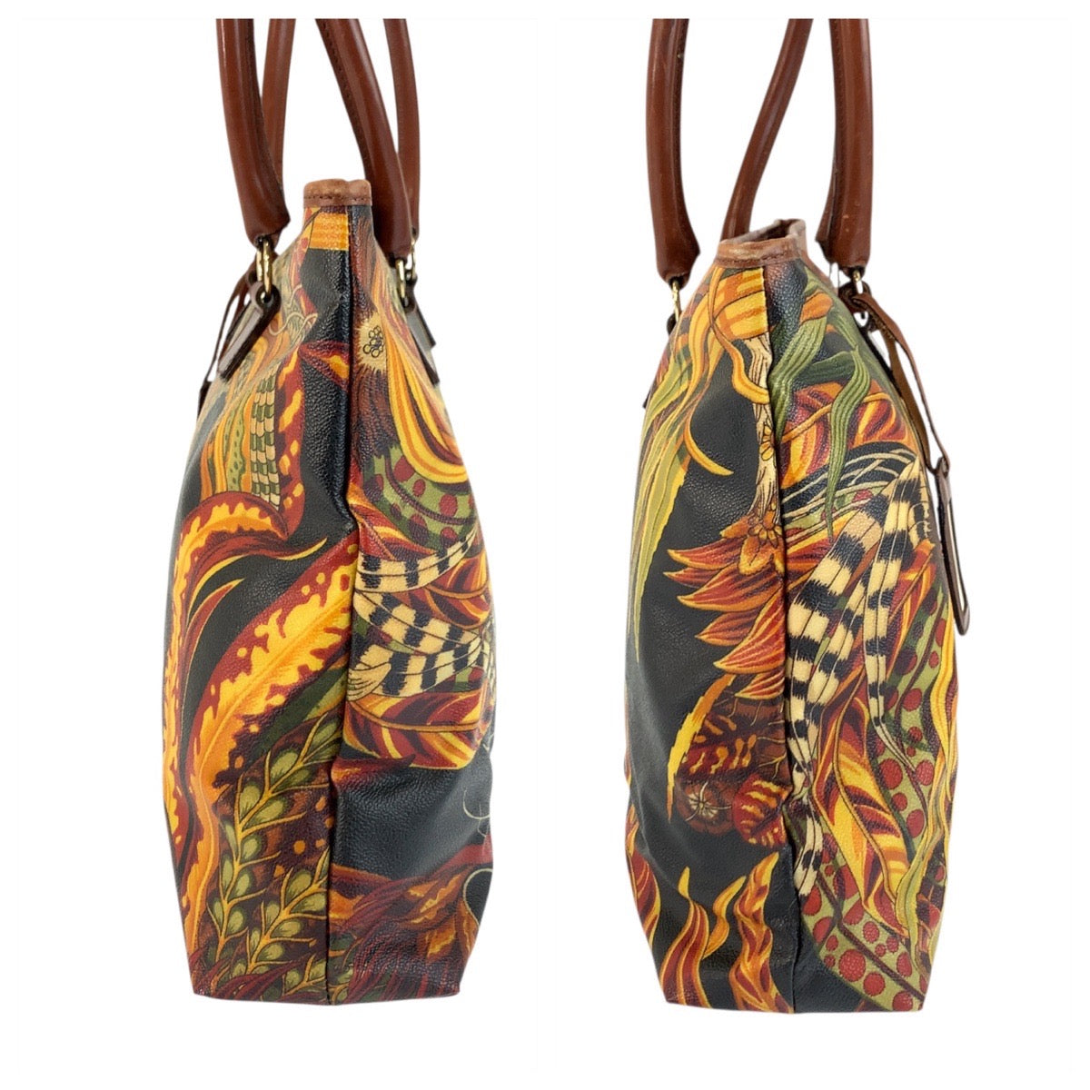 22684
Salvatore Ferragamo Botanical Multicolor Gold Hardware PVC / Leather AU-21 2197 Tote Bag Shoulder Bag Women's AB28