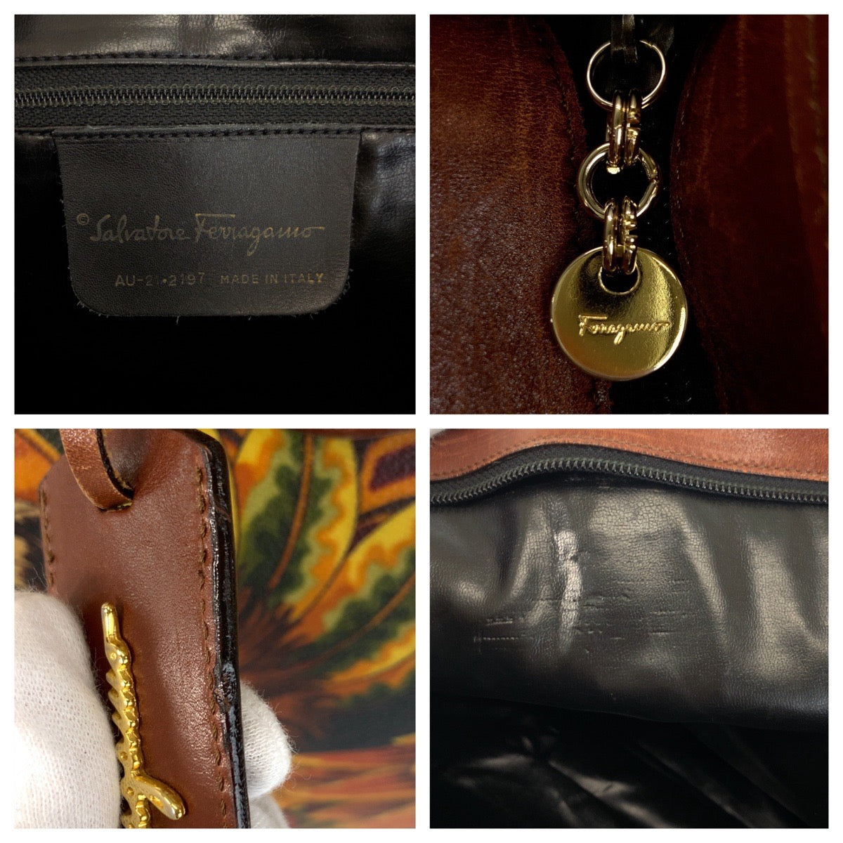 22684
Salvatore Ferragamo Botanical Multicolor Gold Hardware PVC / Leather AU-21 2197 Tote Bag Shoulder Bag Women's AB28