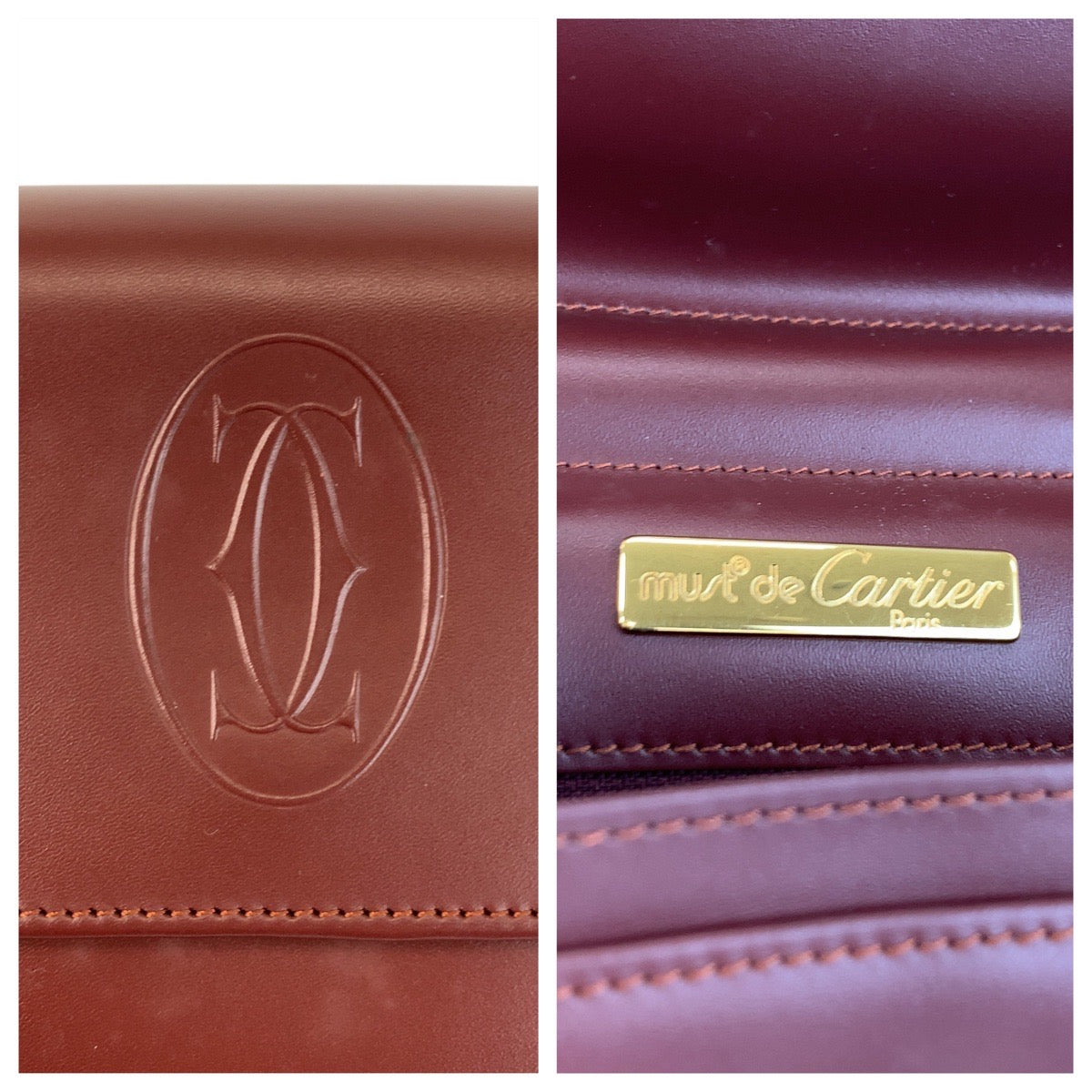22688
CARTIER カルティエ ヴィンテージ マストライン ボルドー ゴールド金具 レザー クラッチバッグ セカンドバッグ メンズ AB15