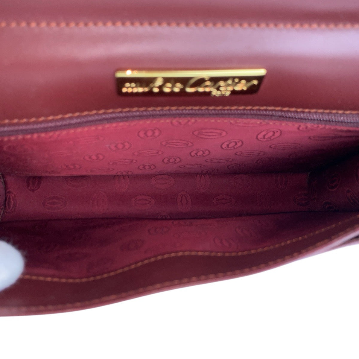 22688
CARTIER カルティエ ヴィンテージ マストライン ボルドー ゴールド金具 レザー クラッチバッグ セカンドバッグ メンズ AB15