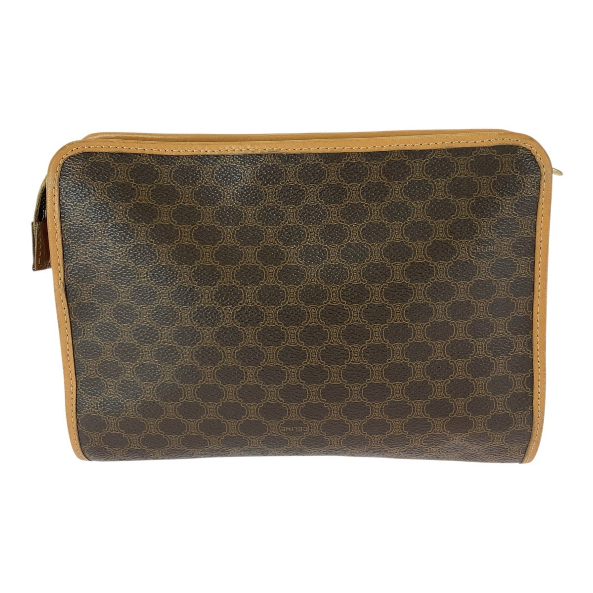 22689
CELINE Macadam Brown Gold Hardware PVC / Leather Second Bag Clutch Bag Men's AB15