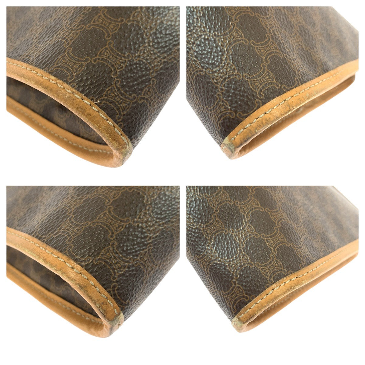 22689
CELINE Macadam Brown Gold Hardware PVC / Leather Second Bag Clutch Bag Men's AB15
