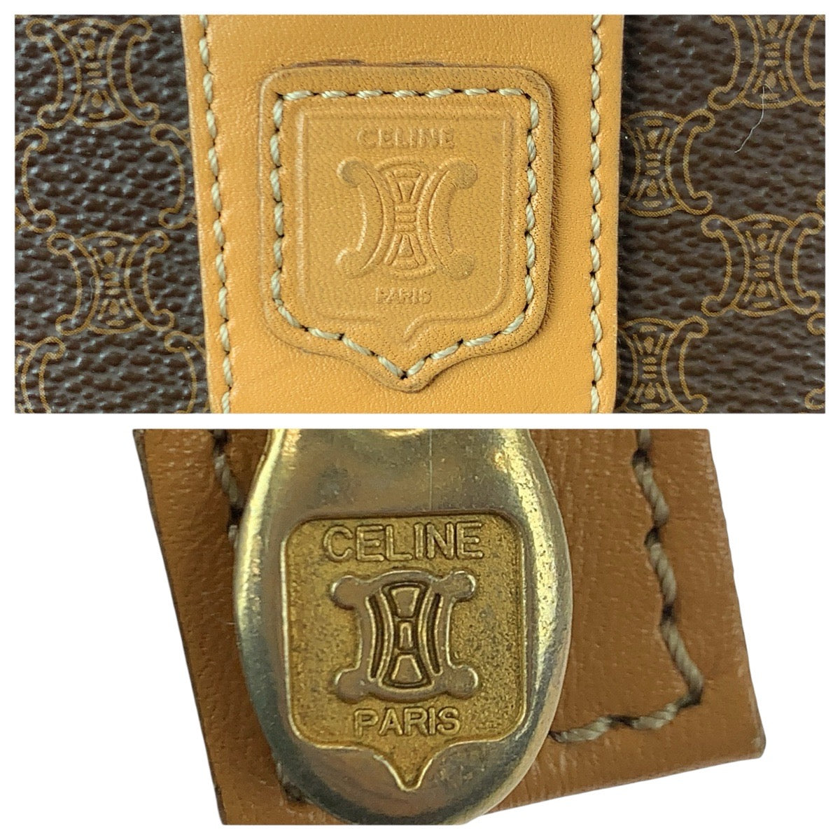 22689
CELINE Macadam Brown Gold Hardware PVC / Leather Second Bag Clutch Bag Men's AB15