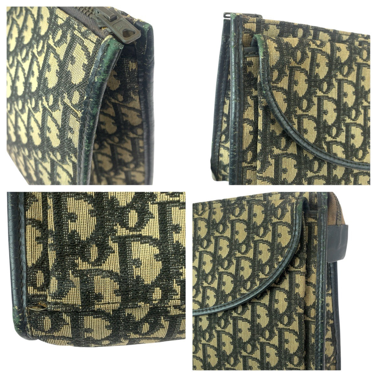 22694
Christian Dior クリスチャンディオール ヴィンテージ トロッター ベージュ ブラック ゴールド金具 キャンバス / レザー セカンドバッグ クラッチバッグ レディース AB14