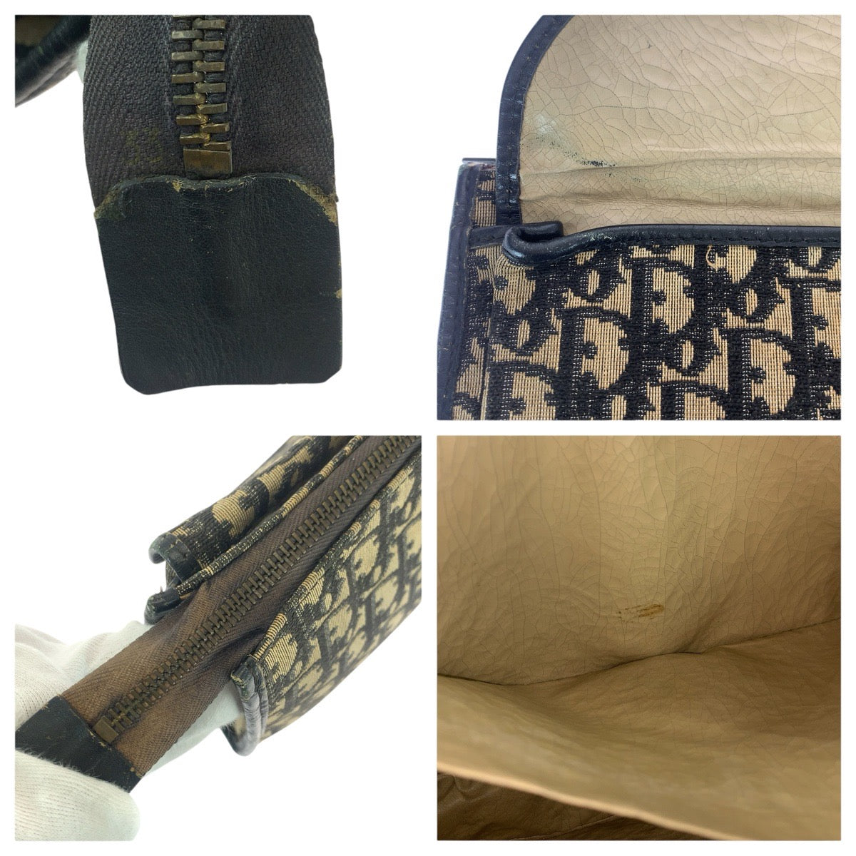 22694
Christian Dior クリスチャンディオール ヴィンテージ トロッター ベージュ ブラック ゴールド金具 キャンバス / レザー セカンドバッグ クラッチバッグ レディース AB14