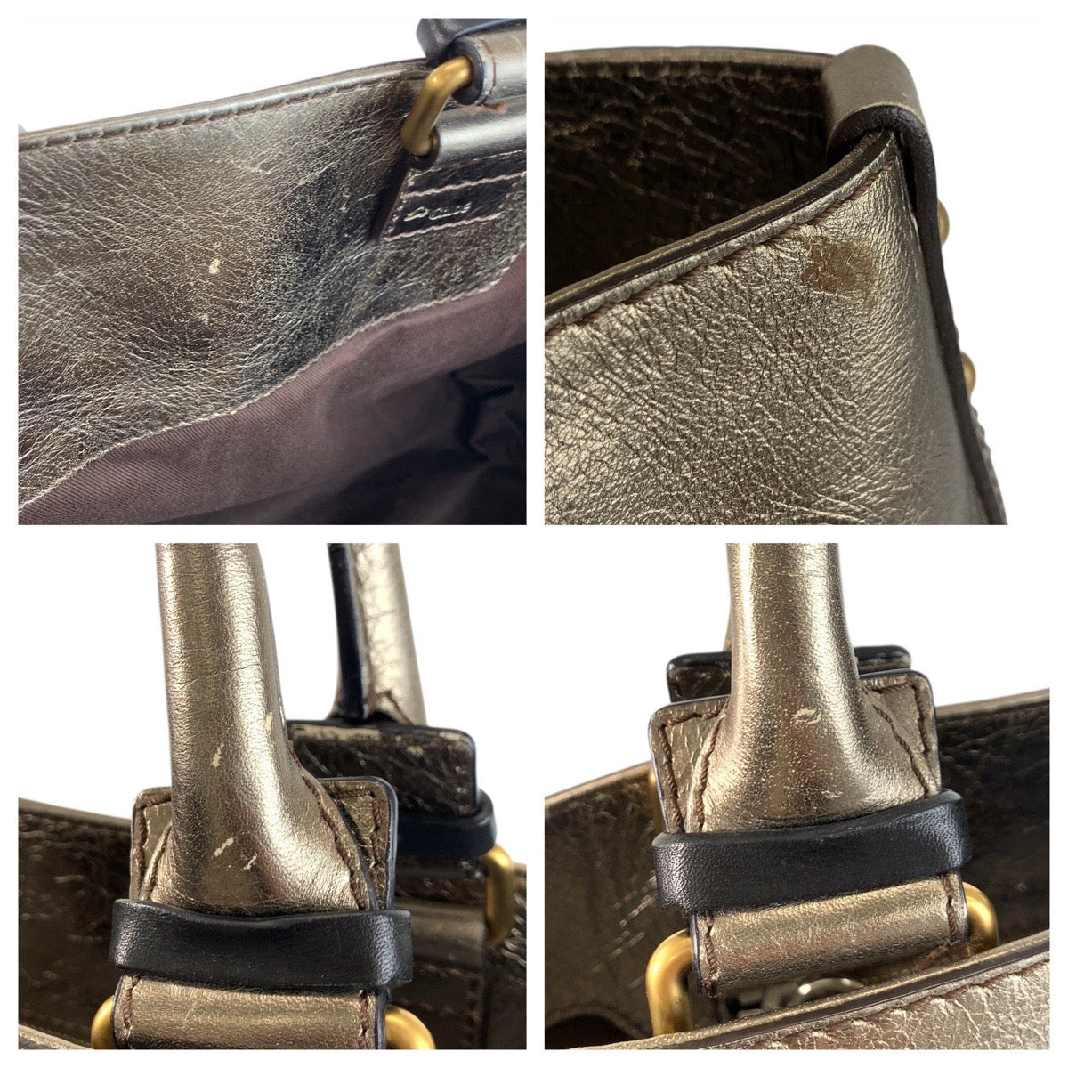 22696
Chloe クロエ ベージュ ブロンズ ゴールド金具 キャンバス / レザー トートバッグ ハンドバッグ レディース AB21