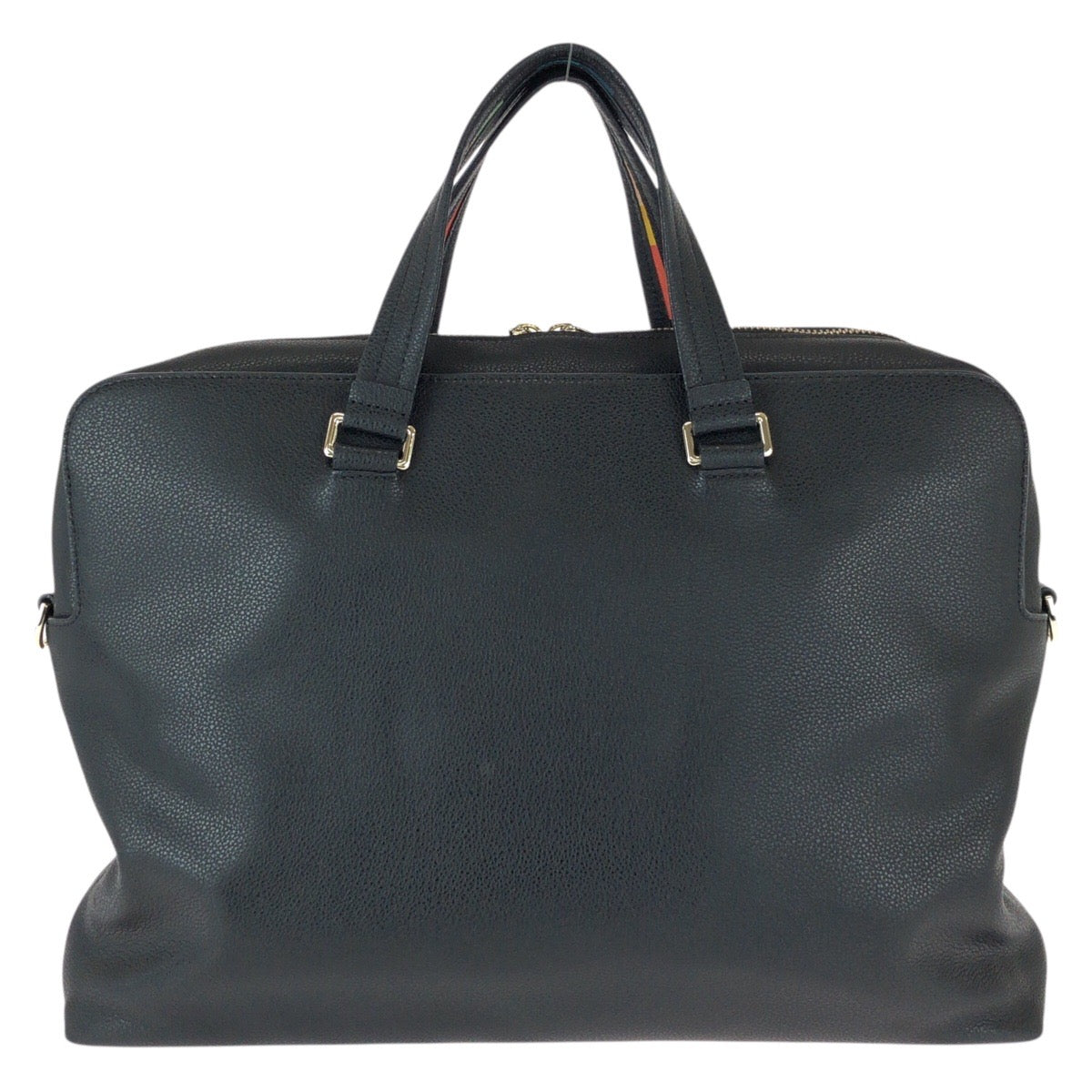 22697
Paul Smith ポール スミス マルチストライプ ブラック マルチカラー ゴールド金具 レザー ビジネスバッグ ブリーフケース メンズ ABP21