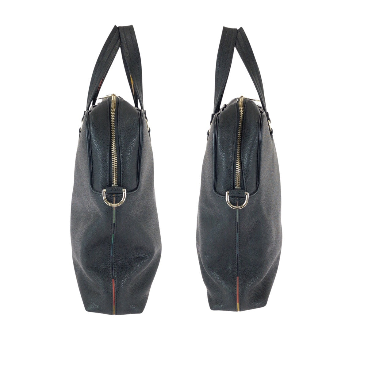 22697
Paul Smith ポール スミス マルチストライプ ブラック マルチカラー ゴールド金具 レザー ビジネスバッグ ブリーフケース メンズ ABP21