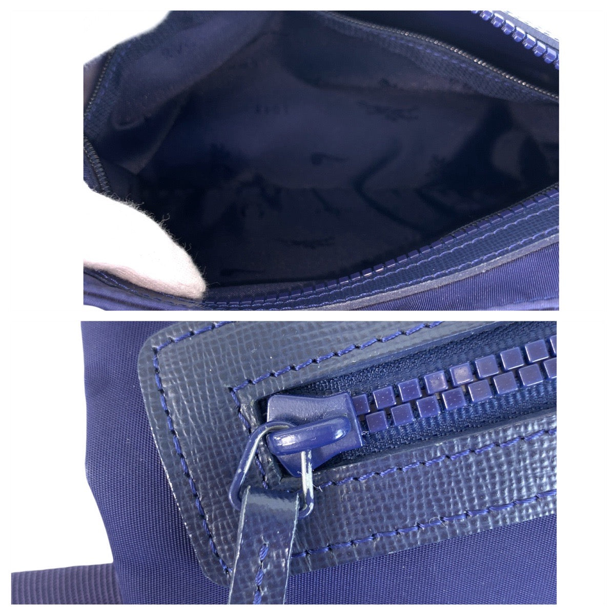 22700
Longchamp ロンシャン ネイビー シルバー金具 ナイロン / レザー ショルダーバッグ ポシェット レディース A15