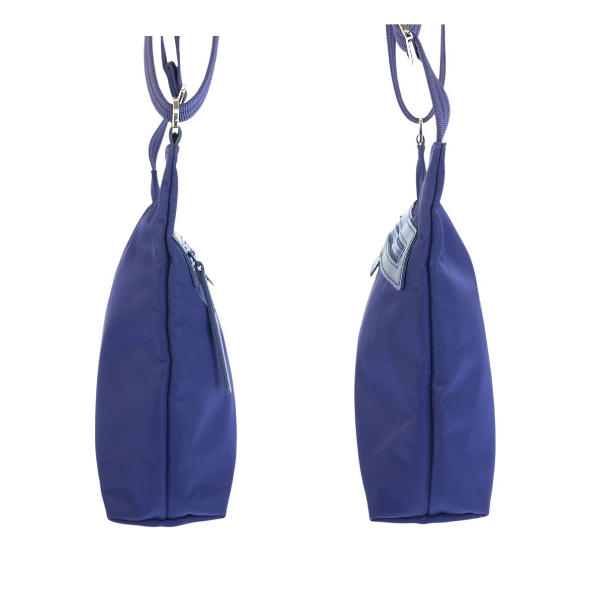 22700
Longchamp ロンシャン ネイビー シルバー金具 ナイロン / レザー ショルダーバッグ ポシェット レディース A15