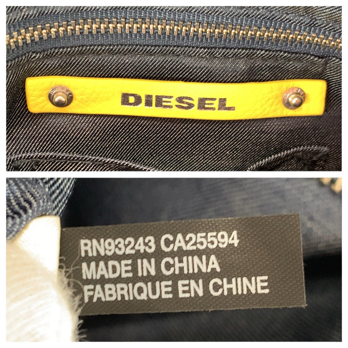 22701
DIESEL ディーゼル レ ジッパー 2way イエロー ブラック シルバー金具 レザー ショルダーバッグ トートバッグ レディース ABP15