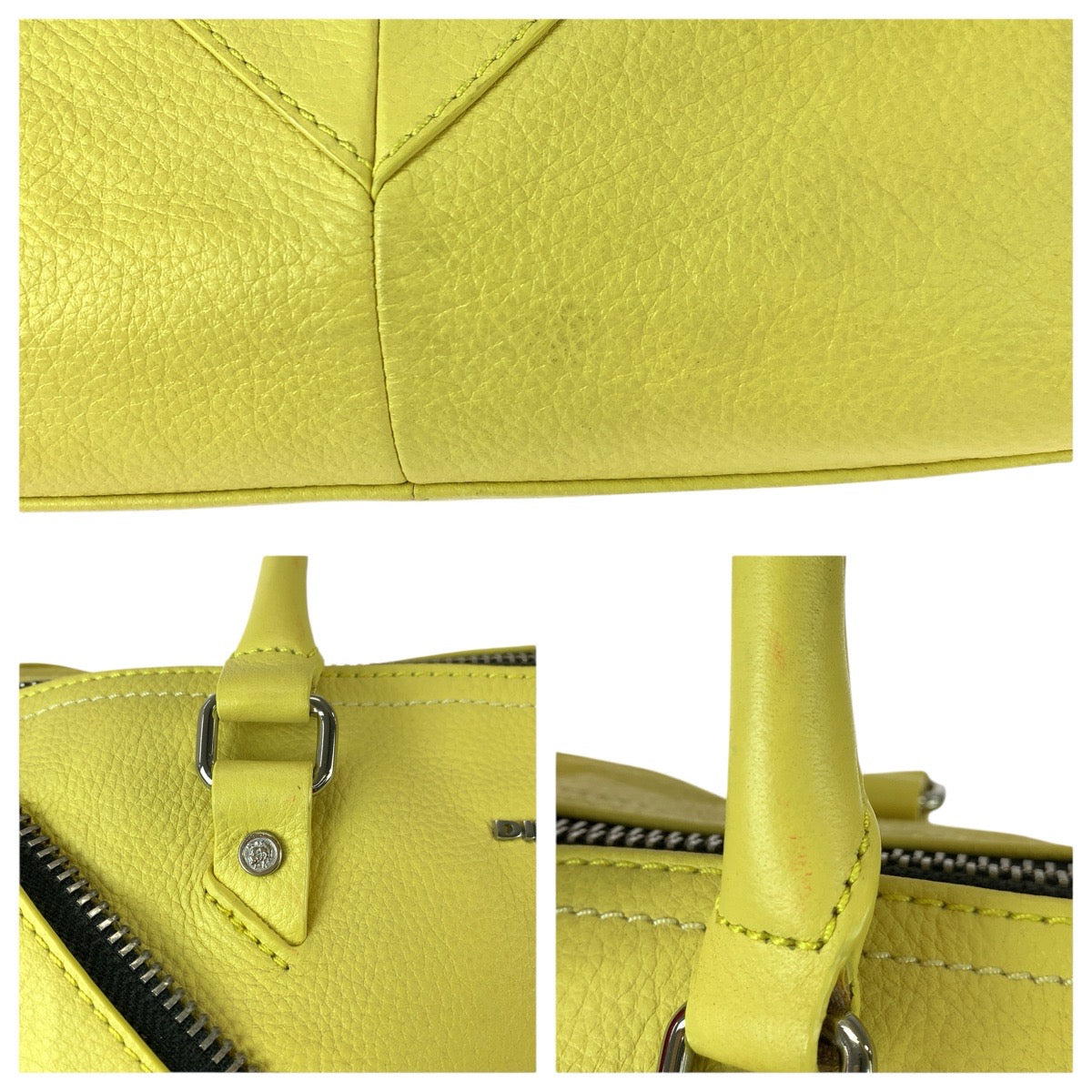 22701
DIESEL ディーゼル レ ジッパー 2way イエロー ブラック シルバー金具 レザー ショルダーバッグ トートバッグ レディース ABP15