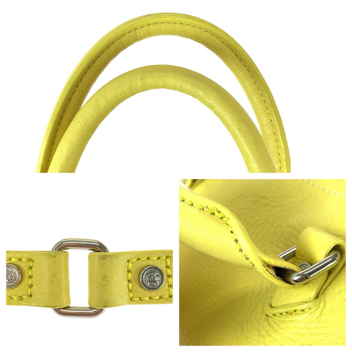 22701
DIESEL ディーゼル レ ジッパー 2way イエロー ブラック シルバー金具 レザー ショルダーバッグ トートバッグ レディース ABP15