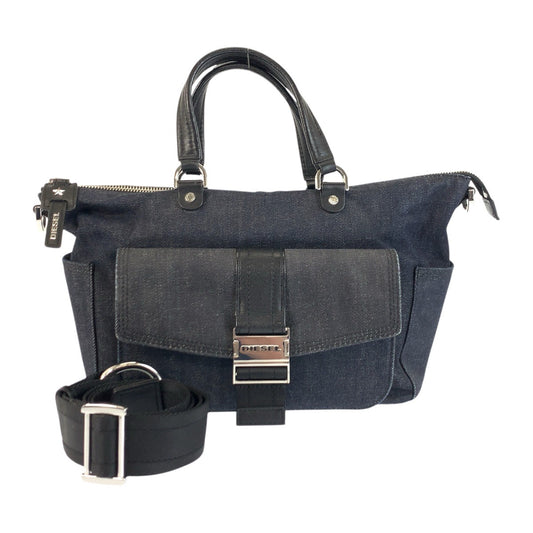 22702
DIESEL ディーゼル ブラック 黒 シルバー金具 キャンバス RN93243 ハンドバッグ ショルダーバッグ 2way レディース AB12