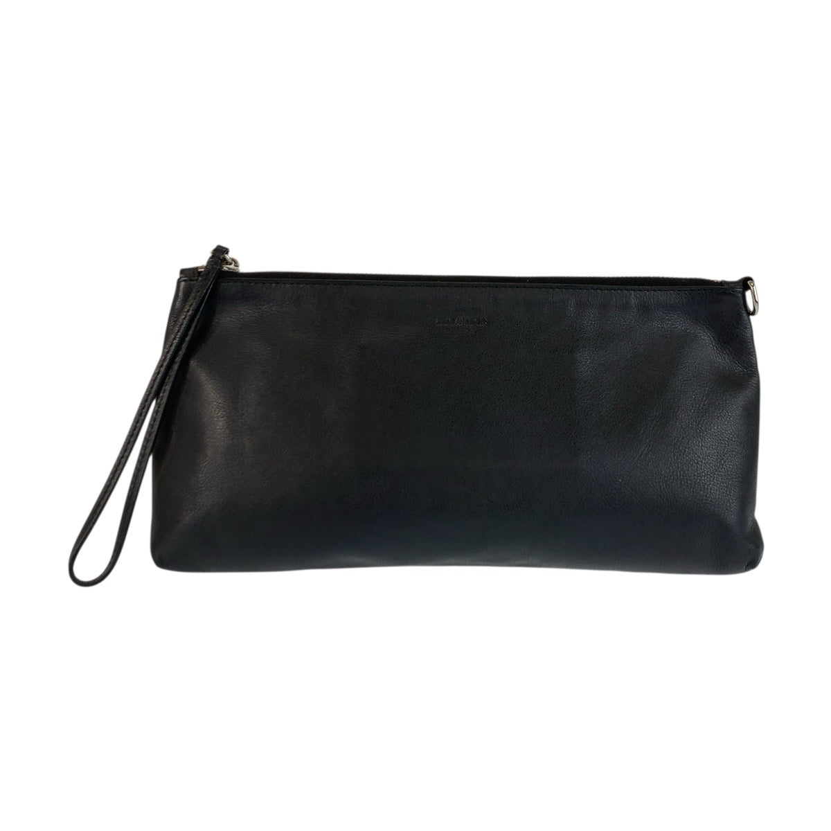 22704
JIL SANDER ジルサンダー ブラック 黒 シルバー金具 レザー クラッチバッグ セカンドバッグ メンズ ABP14