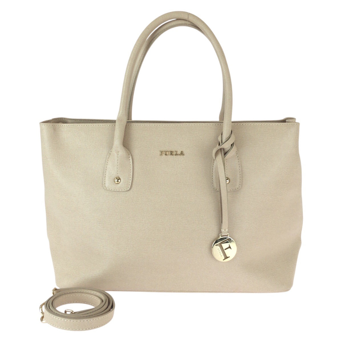 22705
Furla フルラ 2way ベージュ ゴールド金具 レザー ショルダーバッグ トートバッグ レディース ABP9
