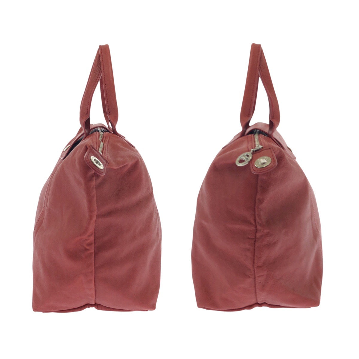 22706
Longchamp Le Pliage Cuir 2-Way Red Silver Hardware Leather 1515737545 Shoulder Bag Tote Bag Ladies AB9
